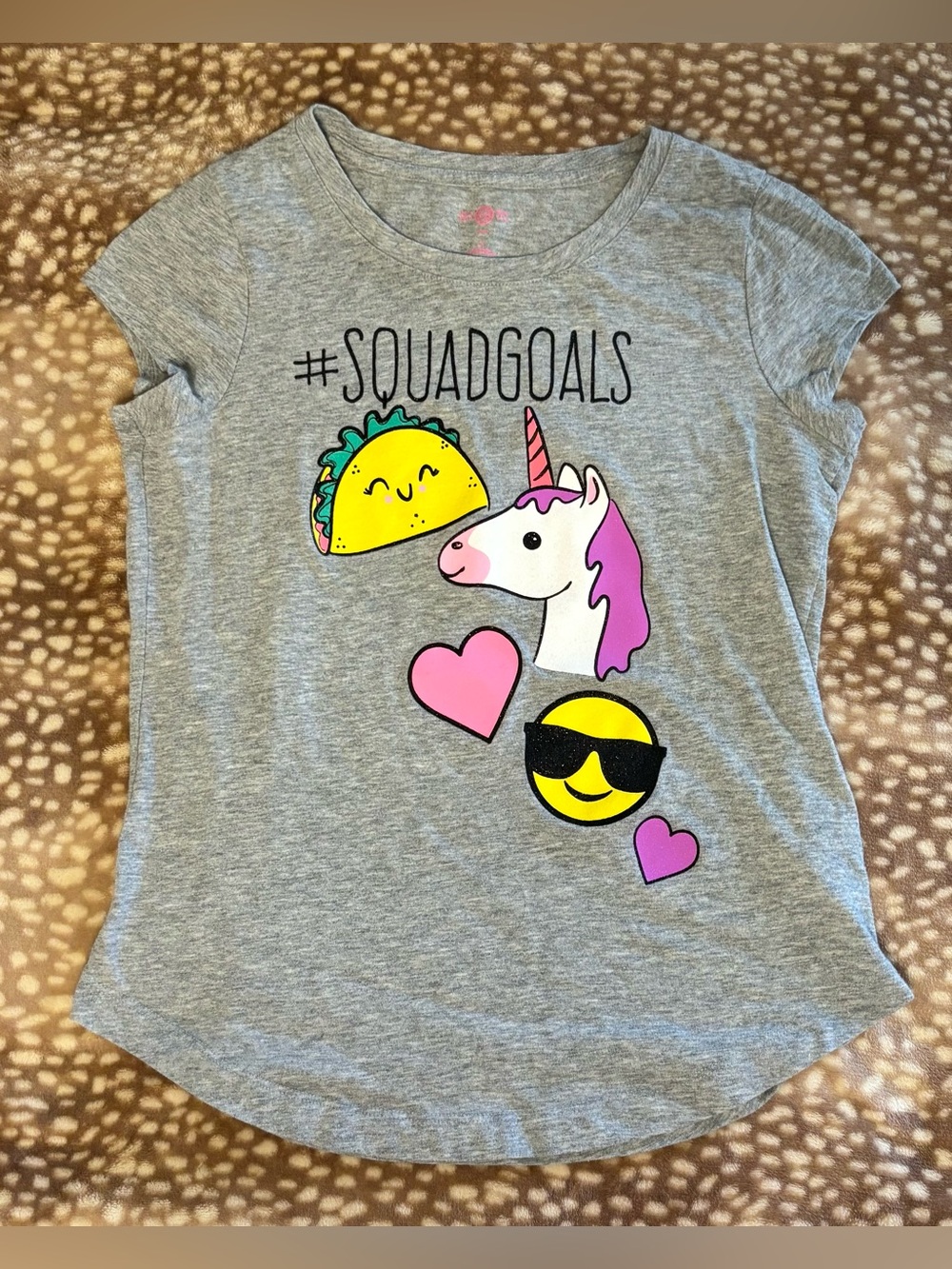 Girls Light Gray #SquadGoals Emoji Shirt